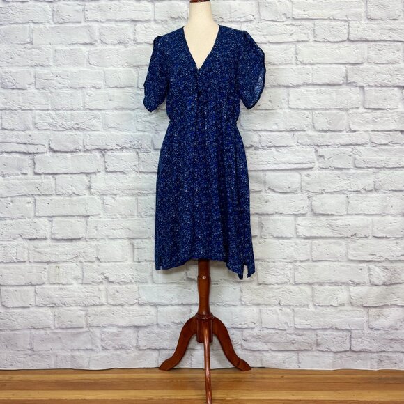 Reistor Sundowner Blue Ditsy Floral Midi Dress - Picture 1 of 6